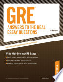 GRE Answers to the Real Essay Questions