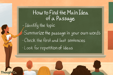 To determine the central idea of an essay on man, what should the reader do first?