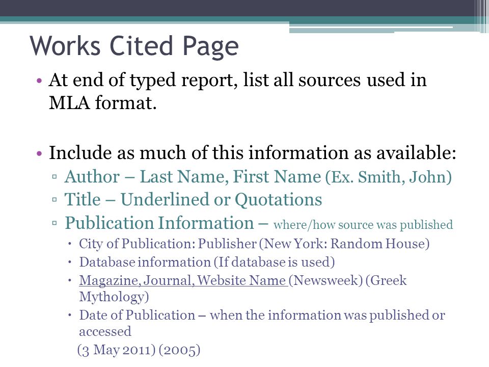 Using mla guidelines, what information should be listed first in the citation for this source?