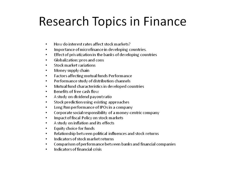 Research paper topics for financial management