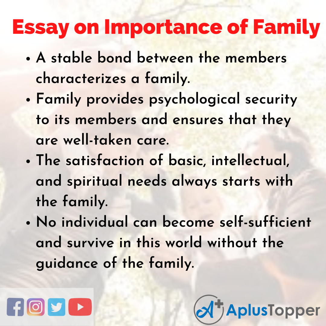 The importance of family Essay