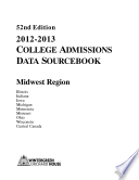 2012-2013 College Admissions Data Sourcebook Midwest Edition