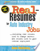 Real-resumes for Auto Industry Jobs--